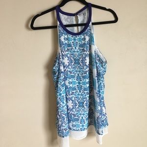 Stitch Fix Blue Floral Dress Shirt, Woman’s L